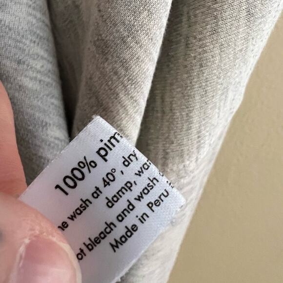 Eskandar open size pima cotton long sleeve top lagenlook spring grey - Picture 5 of 6